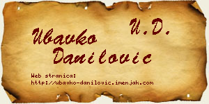 Ubavko Danilović vizit kartica